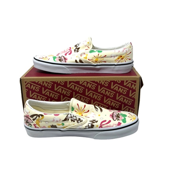 VANS Classic Slip On Sneakers Women's Size Skate Canvas White Shoes VN000BVZFRL - Picture 4 of 9